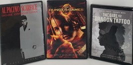 Action Movie DVD Bundle - Girl With The Dragon Tattoo Scarface The Hunger Games - £9.96 GBP
