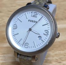 Fossil Quartz Watch ES3193 Lady 50m Large Face Steel Leather Analog New Battery - £45.55 GBP