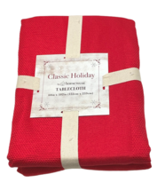 Homewear Classic Holiday Tablecloth 60&quot; x 102&quot; Bristol Red Textured Sam ... - $24.75