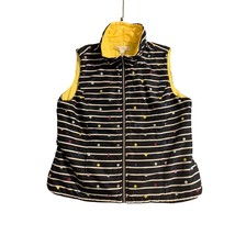 Christopher and Banks Womens Size XL Puffer Vest Quilted Puffy Navy Blue Striped - £17.57 GBP