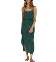 Nerlerolian Strappy Split Hem Midi Dress Size S Dark Green Flowy Boho Tr... - $9.89