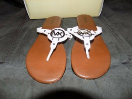 MICHAEL KORS White Ballee Slide T-Strap Sandal Size 4 Girl&#39;s EUC - $36.00