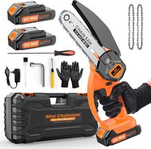 Mini Chainsaw 6 inch Cordless, 21V/2Ah Battery Powered Chain, for Tree T... - $37.99