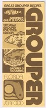 Travel Brochure Florida Great Grouper Recipes 1980s - £1.55 GBP
