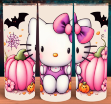 Hello Kitty Pumpkin and Bats Halloween Tumbler Cup Mug 20oz - £15.94 GBP