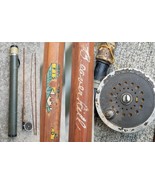 Vintage bamboo fly fishing rod reel &amp; carrying case Horrocks &quot;Beaverkill&quot; - $4,610.77 MXN