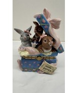 Porcelain Decorative Hinged Keepsake Box Easter Bunnies Hand Painted - £21.50 GBP