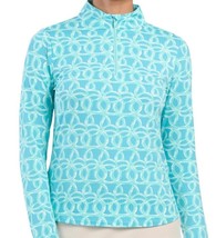 Nwt Ladies Ibkul Shiloh Blue Green Long Sleeve Mock Golf Shirt Size Xxl - £44.16 GBP