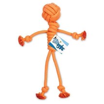 Ruff Rope Knot Dog Toy Orange Stick Figure Man Shape Chew Toys For Dogs 20&quot; Long - £12.42 GBP