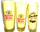 3 Hasenbrau Augsburg German Beer Glasses - £15.76 GBP
