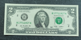 Uncirculated 2009 $2 Two Dollar TRINARY YEAR Bill Note with Fancy Number... - $7.69