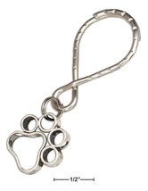 Ring Sterling Silver Open Paw Print on Stainless Steel Teardrop Key Ring - $99.99
