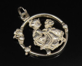 MARY ENGELBREIT 925 Silver - Vintage Mother &amp; Child Cutout Pendant - PT21618 - $46.55