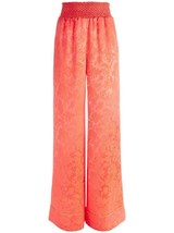 NWT Alice + Olivia Willis in Bright Coral Pajama Patterned Jacquard Pants S - $100.00