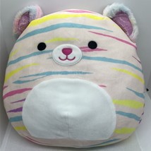 Squishmallow 12&quot; Atoosa the Cat Rainbow Tiger Stripes Sparkle Ears Plush... - £9.42 GBP