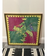 Hand Painted Framed Silk Scarf - Le Contrade Di Siena Italy Drago Dragon - $79.00