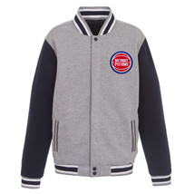 NBA  Detroit Pistons Reversible Full Snap Fleece Jacket JHD  2 Front Logos Navy - £95.91 GBP