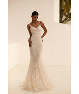 Mermaid Wedding Dress with Detachable Train &amp; Bodice in Beaded Sparkling... - $556.00