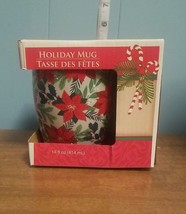 Christmas Holiday Mug Cup Poinsettia  White Royal Norfolk 14 fl oz NEW IN BOX - £4.52 GBP
