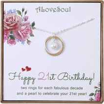 21St Birthday Gifts for Women Girls - Interlocking Infinity Circles Sterling Sil - £40.36 GBP