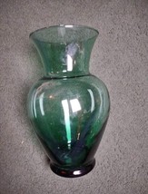 Hand Blown Green Art Glass Vase Possibly Blenko - £18.06 GBP