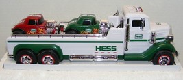 NIB 2022 HESS FLATBED TRUCK WITH HOT RODS - £47.20 GBP