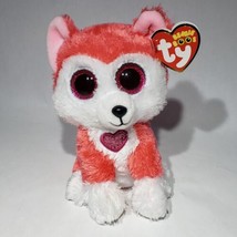 Ty Aphrodite Pink Husky Dog Pup 6&quot; Beanie Boo&#39;s Collection with Tags TySilk 2019 - £10.35 GBP