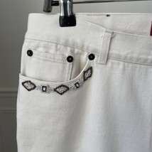 Chaps Ivory Cream Straight Leg Jeans Beaded Pocket 10 - $23.04
