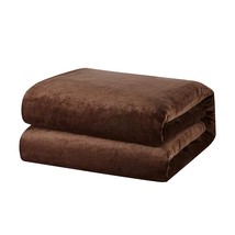 Fleece Blanket Flannel Throw Blanket (Brown,Throw Size ) Lightweight Cozy Microf - £20.43 GBP