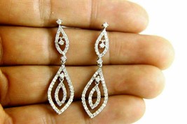 Teardrop Engagement &amp; Wedding Earring&#39;s 14K White Gold 2.09 Ct Diamond E... - $289.97