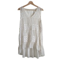 Johnny Was 4 Love and Liberty White Silk Embroidered Sheer Tunic Tank Size S - £35.03 GBP