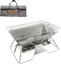 Campingmoon 20X13-Inch Foldable Wood Burning Charcoal Grill With Carrying, 3. - £65.20 GBP