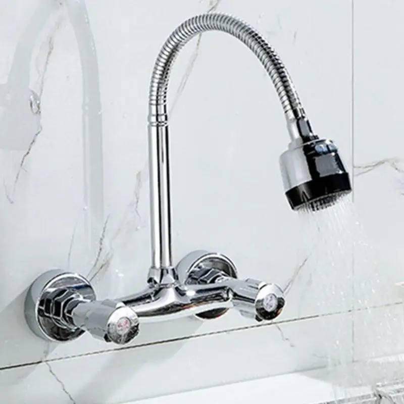 House Home Wall Mounted Kitchen Faucet Wall Kitchen Mixers Kitchen Sink Cold hot - £43.16 GBP