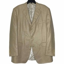 Samuelsohn Sport Coat Blazer Size 44 Tall/Long Silk Wool Blend Tan Italy - £39.13 GBP