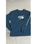 North Face Shirt Mens Large Green Long Sleeve Graphic Outdoor Explorer Logo - $27.87 CAD