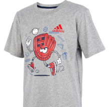 adidas Boys&#39; Short Sleeve Cotton Jersey Graphic T-Shirt NWT - £15.76 GBP