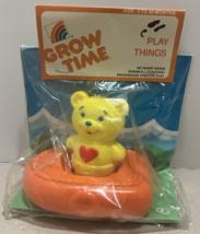 Grow Time Bath Water Toy Play Things Yellow Bear Orange Boat Toddler NEW Vintage - £9.45 GBP
