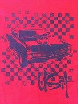 Vtg 1980s Style Drag Race 1967 Pontiac GTO USA Red Sleeveless T-Shirt XL... - £21.57 GBP