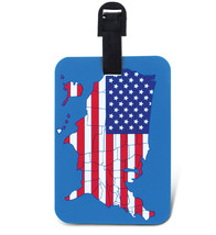 Luggage Tag USA Map Flag Identification Label Suitcase Backpack ID Trave... - $11.77