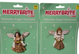 Merry Brite by CVS Vintage Polyresin Angel Christmas Ornaments (2 Sets) NEW - $17.81