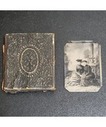 Victorian Tintype Photo Girls Lock Of Hair Mourning Union Case 1800s Wom... - $161.12 CAD