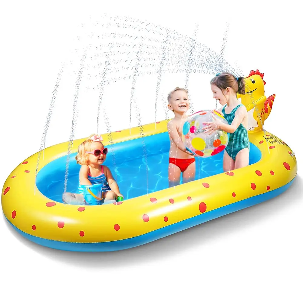 Inflatable Dinosaur Sprinkler Swimming Pool for Children Bathub Outdoor ... - £8.93 GBP+