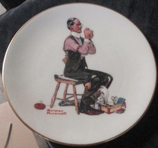 Man Threading a Needle Norman Rockwell- 1978 Danbury Mint Gorham Coll. Plate COA - £23.32 GBP