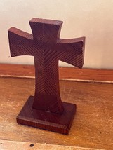 Vintage Carved Wood CROSS w Unique Design in Wood Figurine – 6.25 inches... - £8.87 GBP