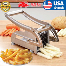 Stainless Steel French Fry Cutter Vegetable Potato Chopper Slicer Dicer 2 Blades - £28.76 GBP