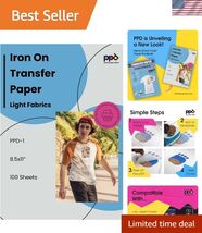 Light Fabric Iron-On Transfer Paper - 100 Sheets 8.5x11 for Amazing DIY ... - $92.20