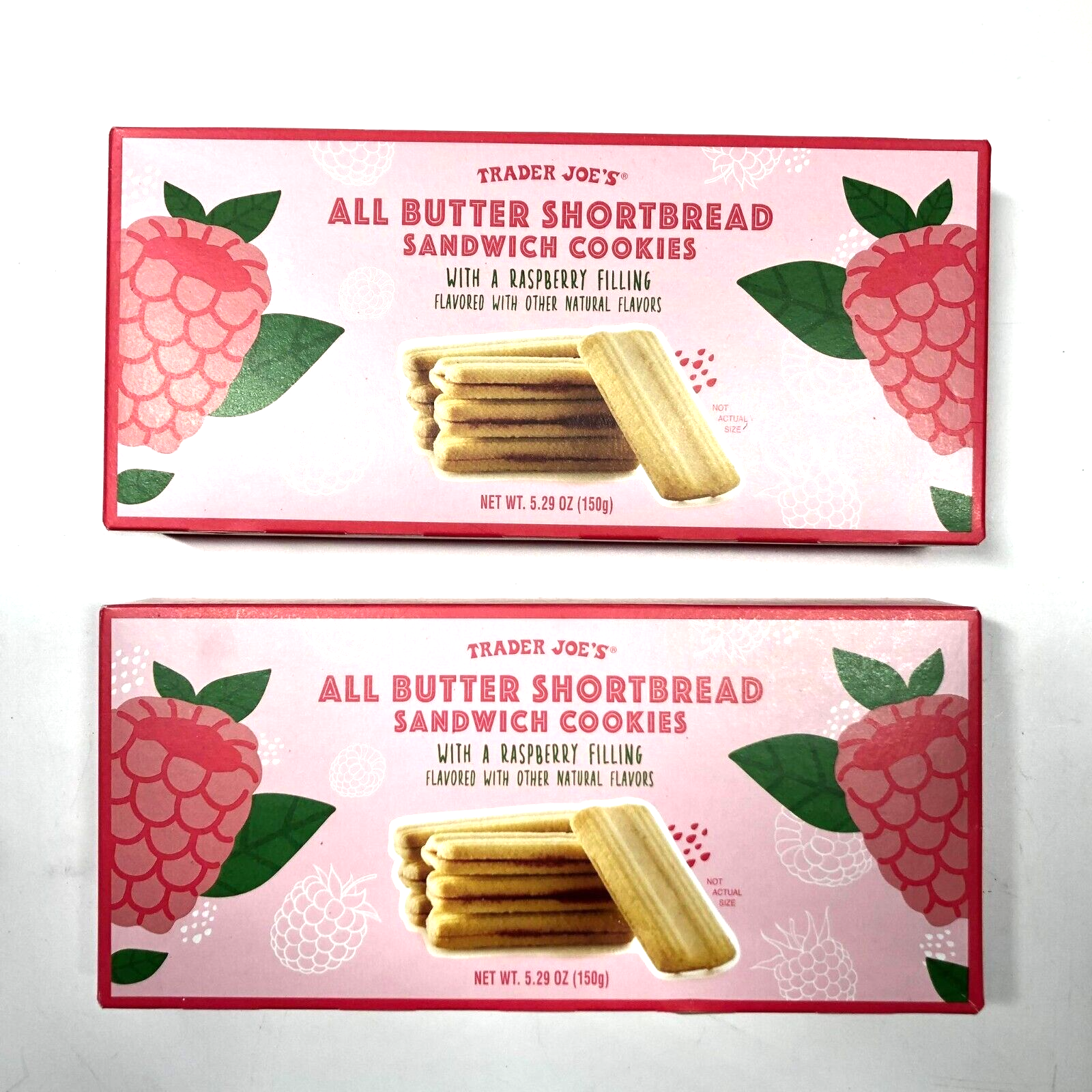 Primary image for 2x Trader Joe's All Butter Shortbread Sandwich Cookies Raspberry Filled 11/2023