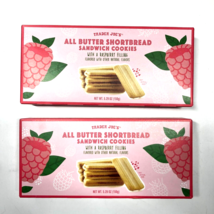 2x Trader Joe's All Butter Shortbread Sandwich Cookies Raspberry Filled 11/2023 - £17.63 GBP