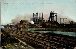 New Castle Pennsylvania Furnaces No. 3 and 4 Carnegie Steel Mills Postcard Y10 - £14.84 GBP