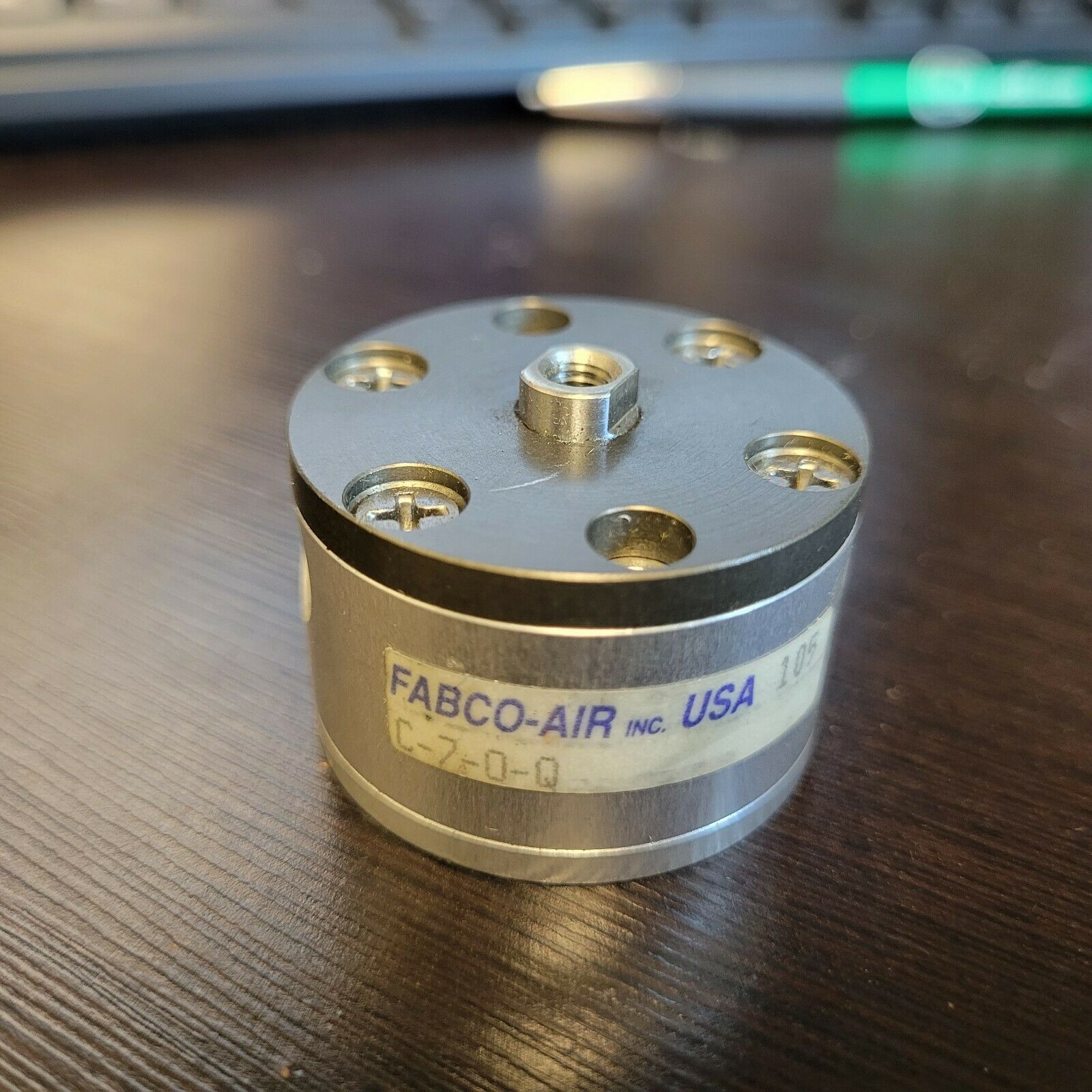 Fabco Pneumatic Air Cylinder C-7-0-Q C-7-O-Q Pancake Line NEW NOS $39 - $38.01
